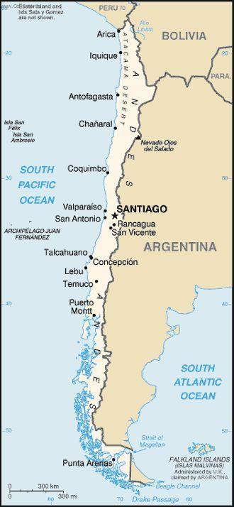 Foto: Chile-politick� mapa