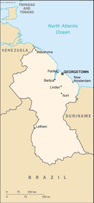 Foto: Guyana-politick� mapa