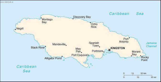 Foto: Jamajka-politick� mapa
