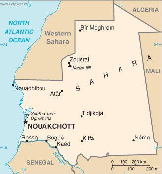 Foto: Mauret�nie-politick� mapa
