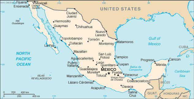 Foto: Mexiko-politick� mapa