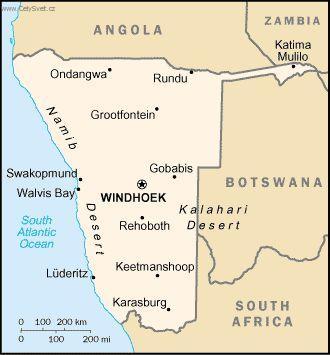 Foto: Namibie-politick� mapa