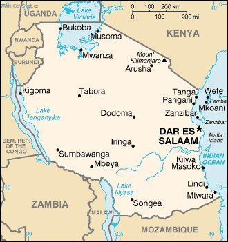 Foto: Tanzanie-politick� mapa