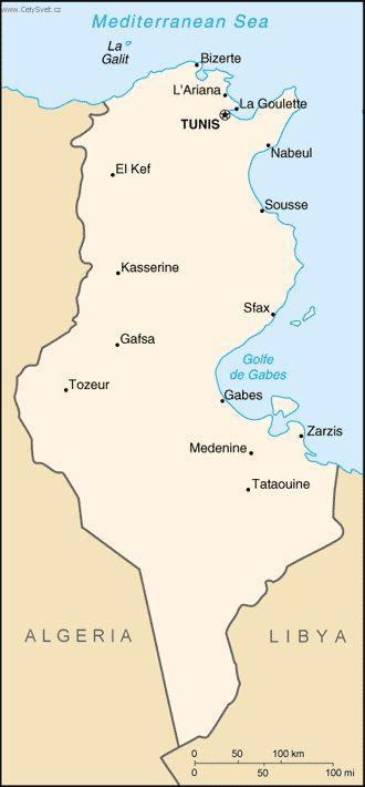 Foto: Tunisko-politick� mapa